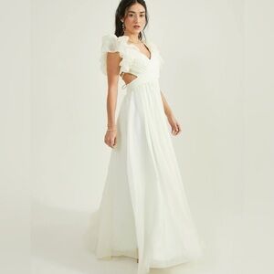 Altar'd State Ivory Maxi Gown Dress